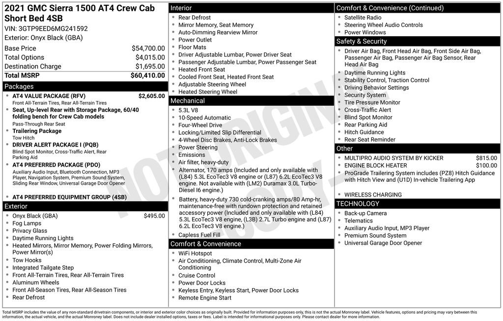 Used 2021 GMC Sierra 1500 AT4 w/ AT4 Value Package image 38