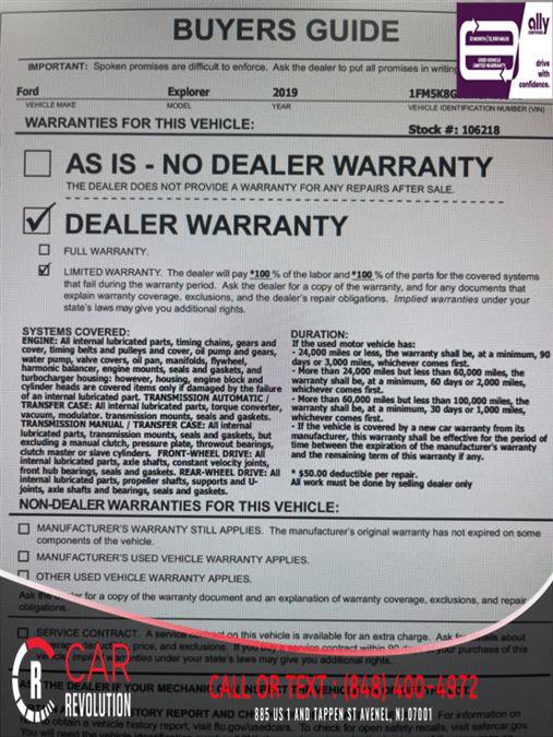 Used 2019 Ford Explorer Sport w/ Equipment Group 401A AWD/4WD image 10