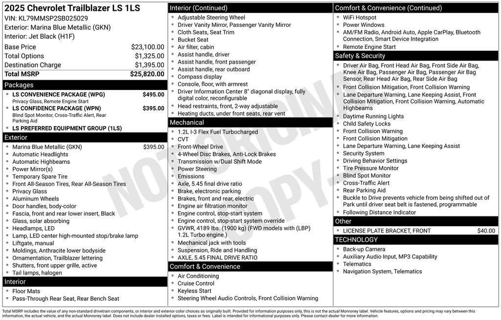 Used 2025 Chevrolet TrailBlazer LS w/ LS Convenience Package FWD image 50