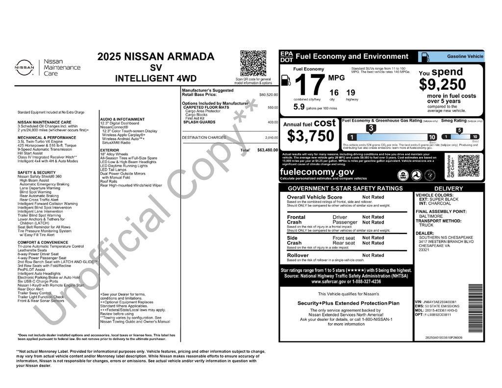 New 2025 Nissan Armada SV image 10