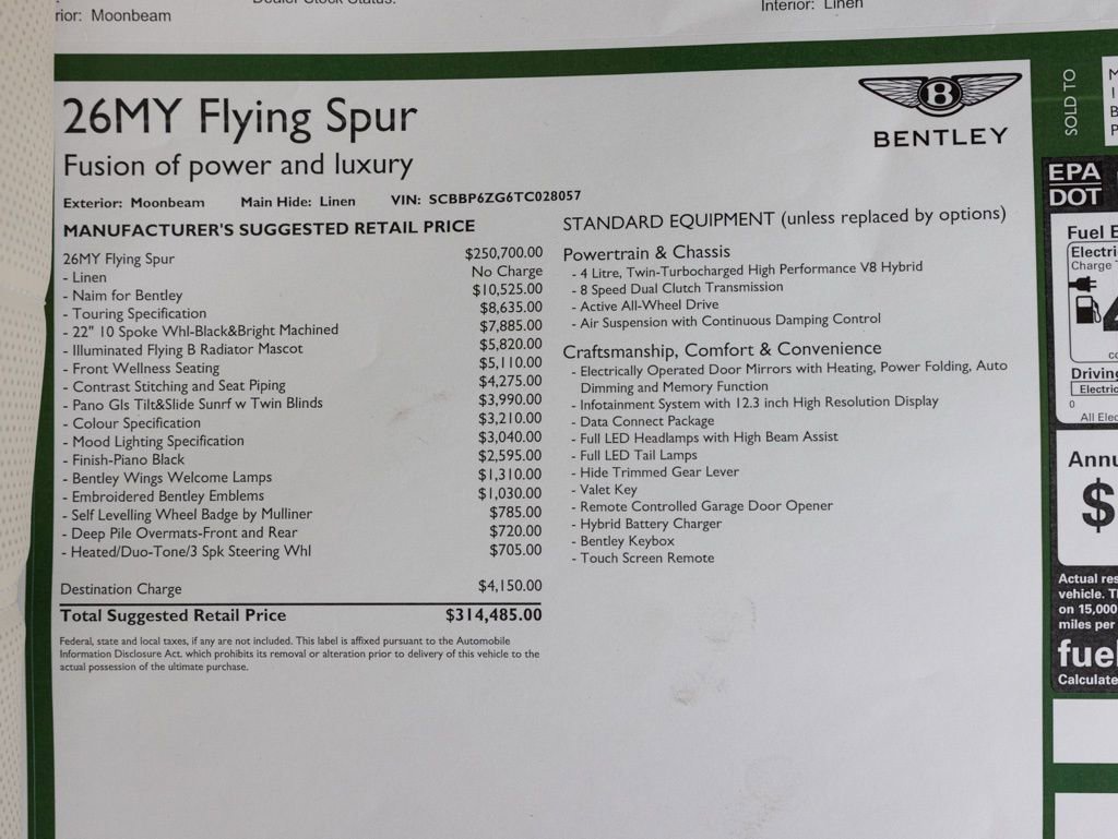 New 2026 Bentley Flying Spur Plug-In Hybrid AWD/4WD image 86
