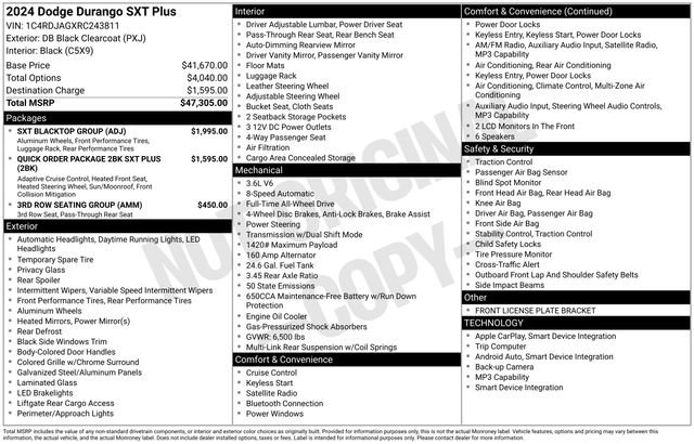 Used 2024 Dodge Durango SXT w/ SXT Blacktop Group AWD/4WD image 15