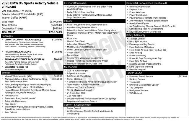 Used 2023 BMW X5 xDrive40i w/ Premium Package AWD/4WD image 48