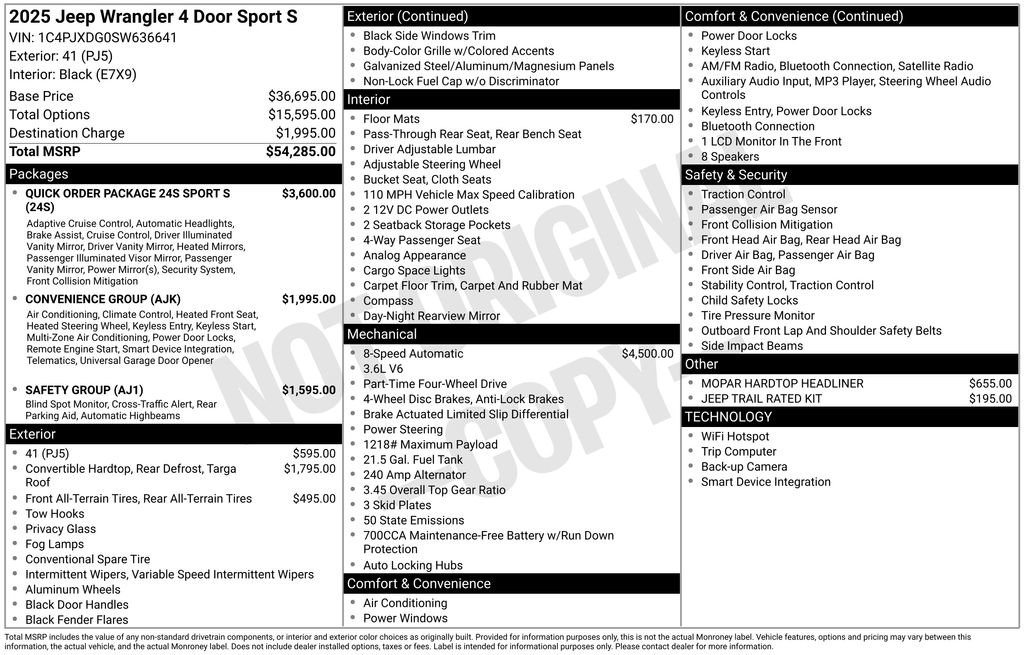 New 2025 Jeep Wrangler Sport S image 6