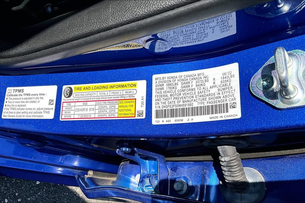 Certified 2022 Honda Civic Sport image 14
