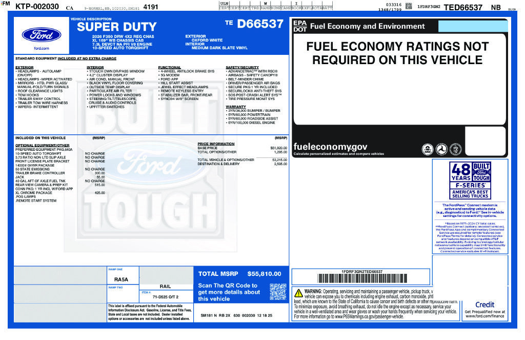 New 2026 Ford F350 XL w/ XL Chrome Package RWD image 2