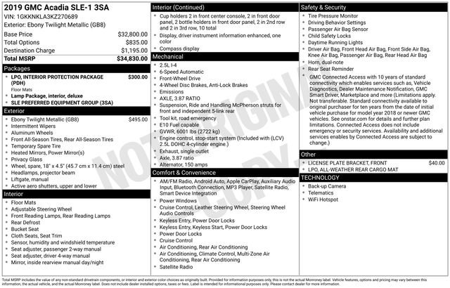 Used 2019 GMC Acadia SLE image 33