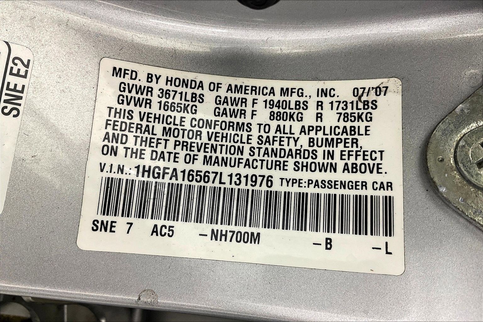 Used 2007 Honda Civic LX image 17