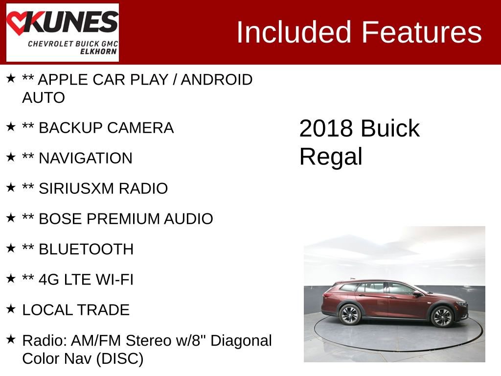 Used 2018 Buick Regal Preferred w/ Sights and Sounds Package AWD/4WD image 2
