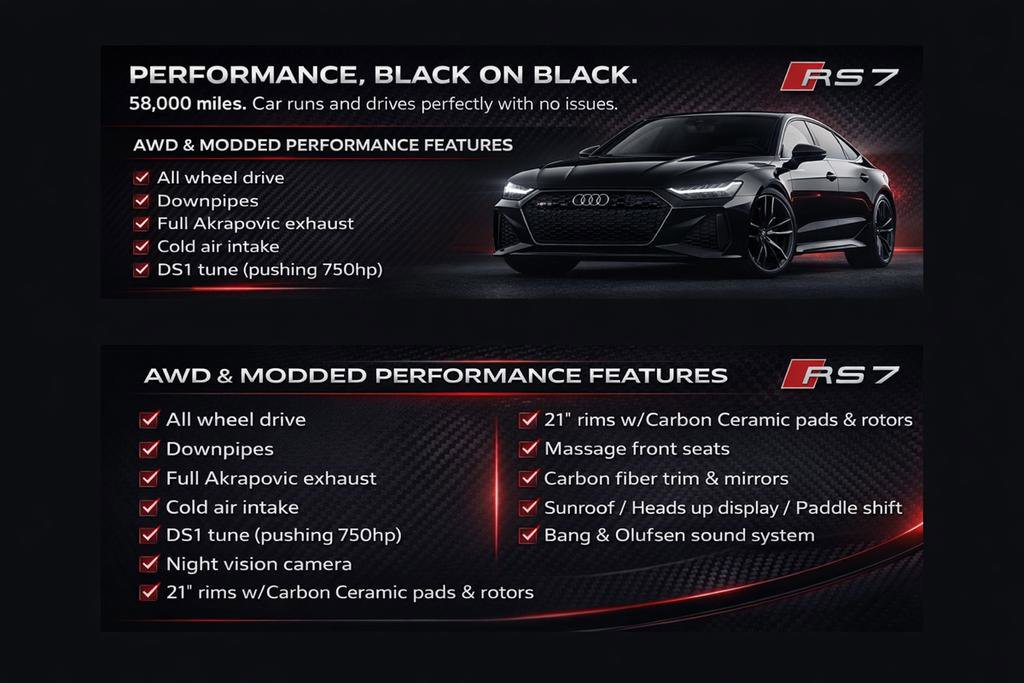 Used 2017 Audi RS 7 Performance w/ Driver Assistance Package AWD/4WD image 2