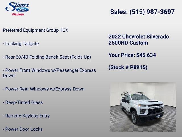 Used 2022 Chevrolet Silverado 2500 Custom w/ Custom Value Package AWD/4WD image 8