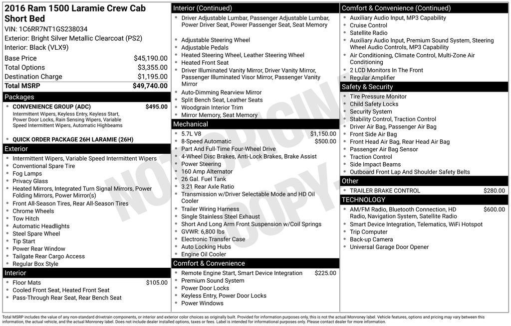 Used 2016 RAM 1500 Laramie w/ Convenience Group image 6
