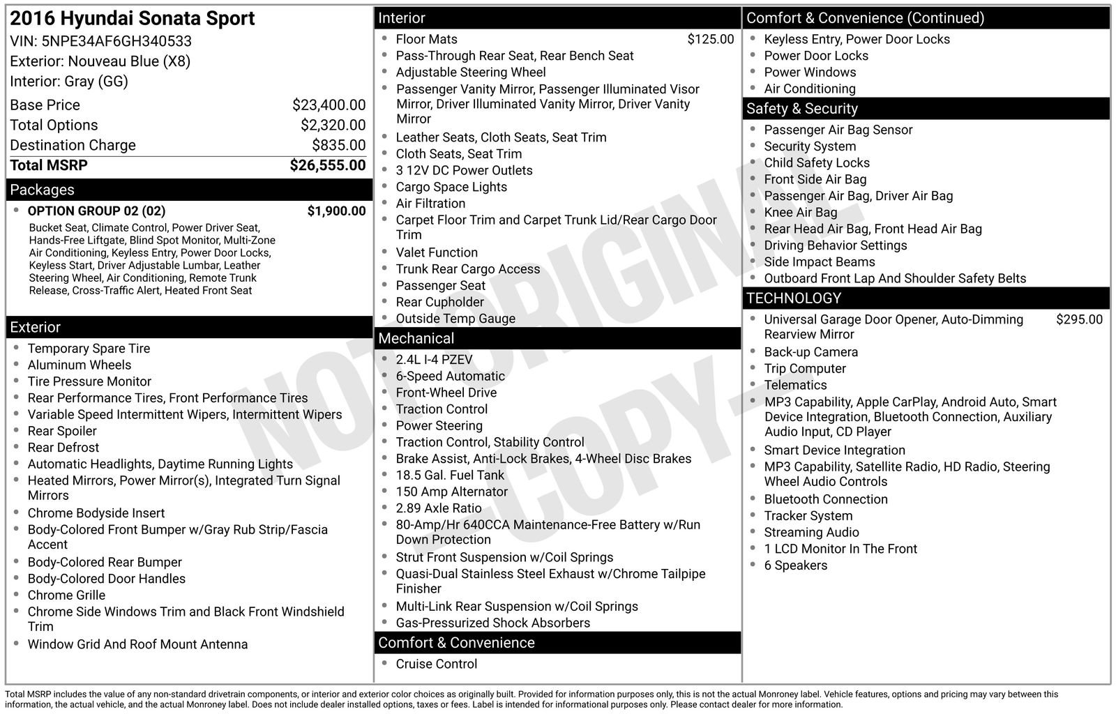 Used 2016 Hyundai Sonata Sport w/ Option Group 02 image 6