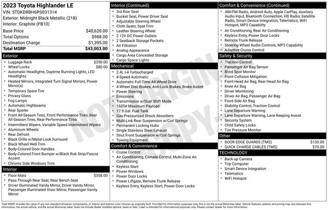 Used 2023 Toyota Highlander LE image 28