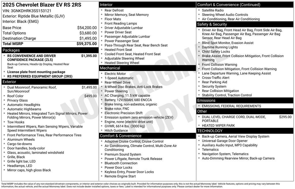 New 2025 Chevrolet Blazer EV RS image 6