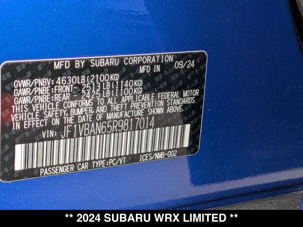 Used 2024 Subaru WRX Limited AWD/4WD image 27