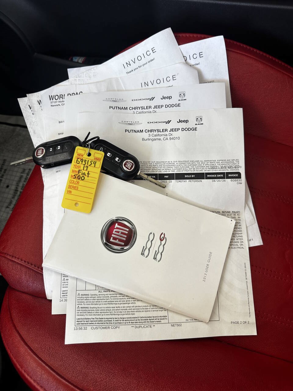 Used 2013 FIAT 500 Lounge w/ Luxury Leather Pkg FWD image 22
