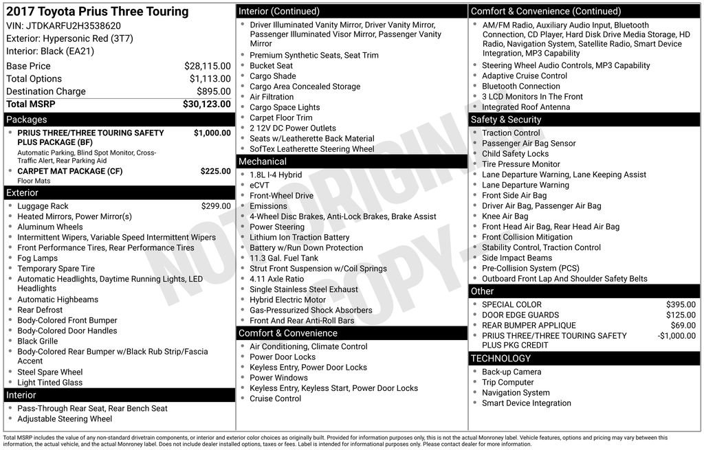 Used 2017 Toyota Prius Three Touring FWD image 3