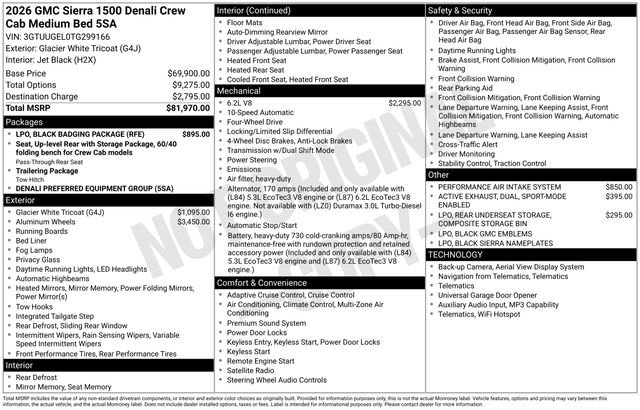 New 2026 GMC Sierra 1500 Denali w/ LPO, Black Badging Package AWD/4WD image 25