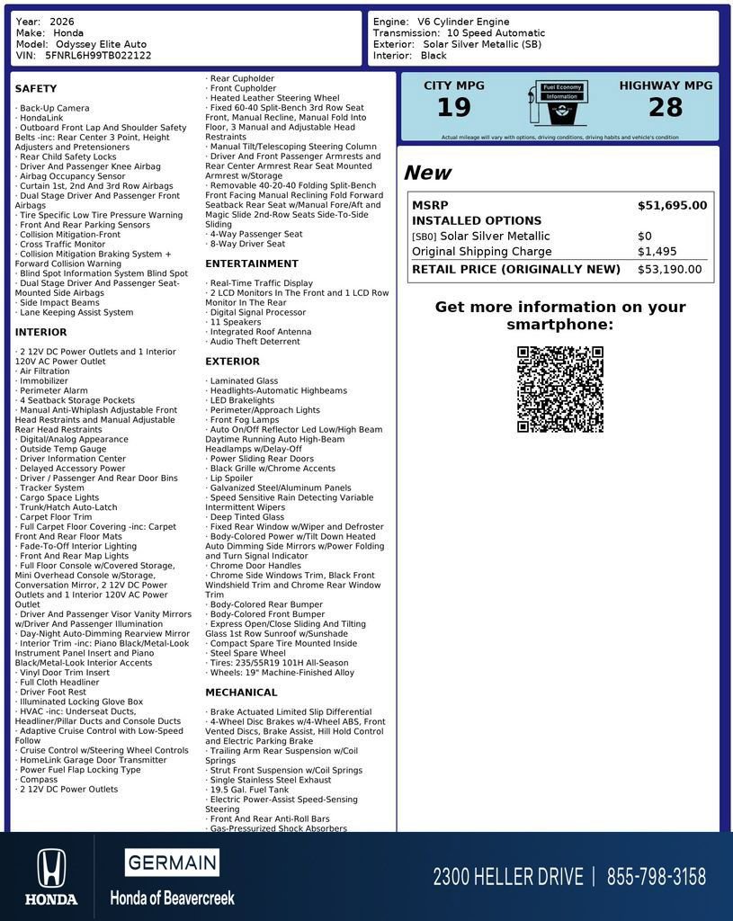 Certified 2026 Honda Odyssey Elite image 32
