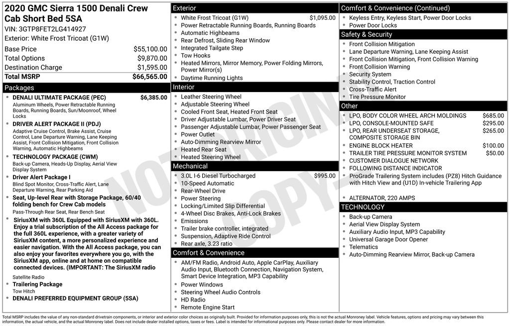 Used 2020 GMC Sierra 1500 Denali w/ Denali Ultimate Package RWD image 7