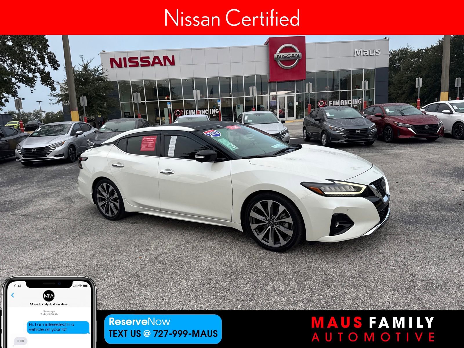Certified 2023 Nissan Maxima Platinum w/ Sport Mat Group