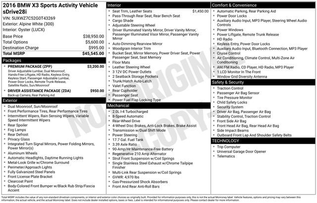 Used 2016 BMW X3 sDrive28i image 15