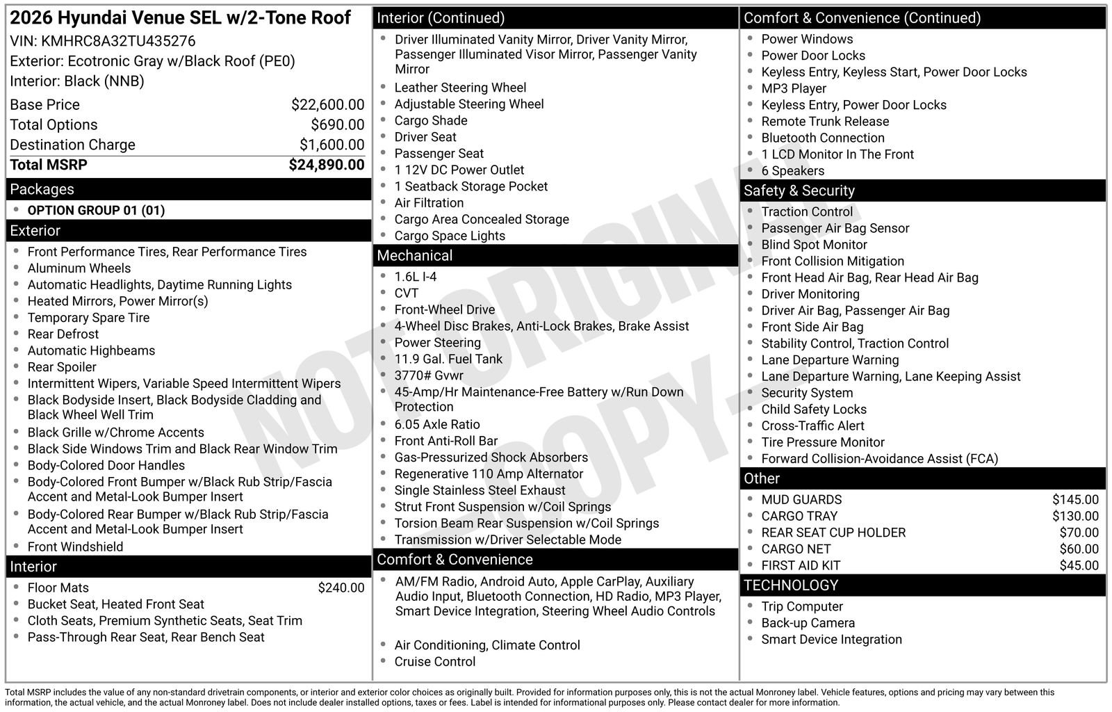 Used 2026 Hyundai Venue SEL image 9