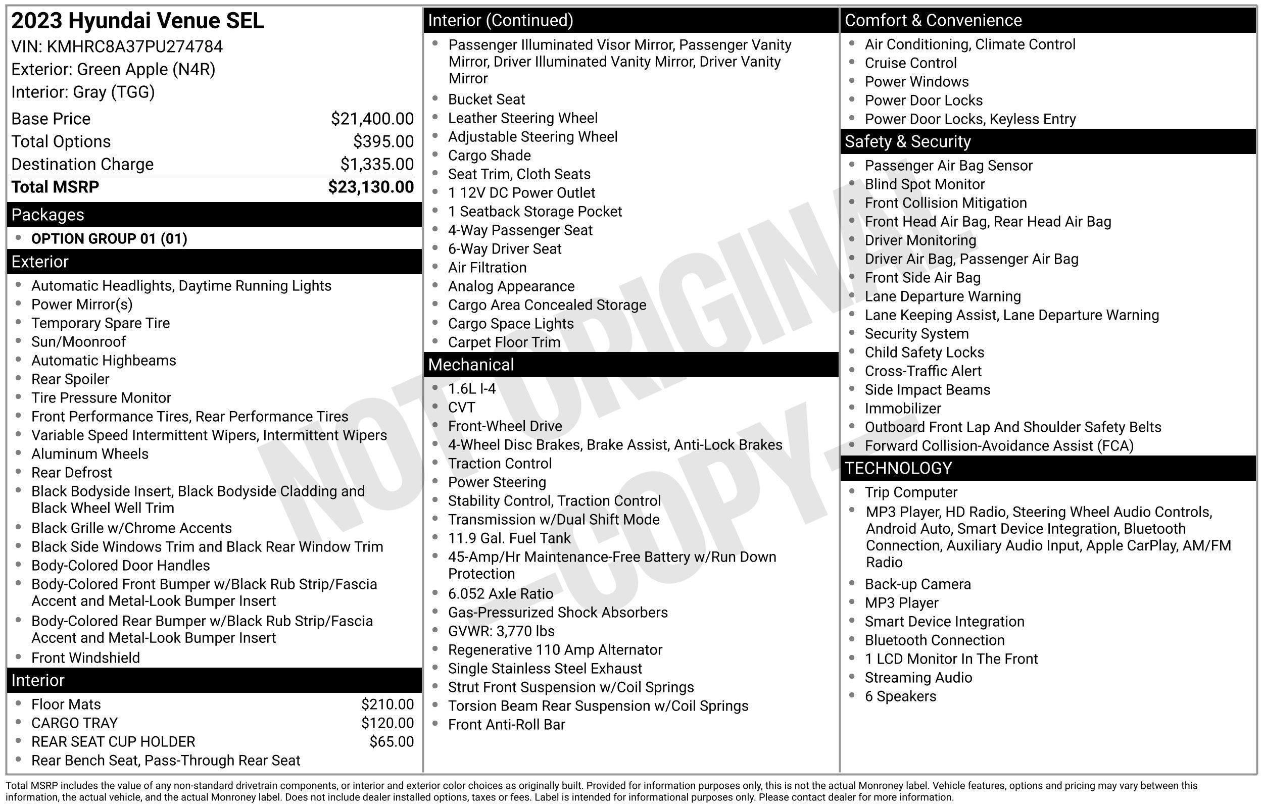 Certified 2023 Hyundai Venue SEL FWD image 2