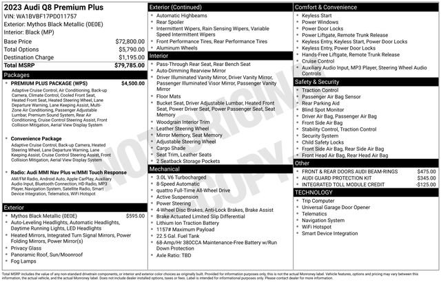 Used 2023 Audi Q8 Premium Plus w/ Premium Plus Package image 47
