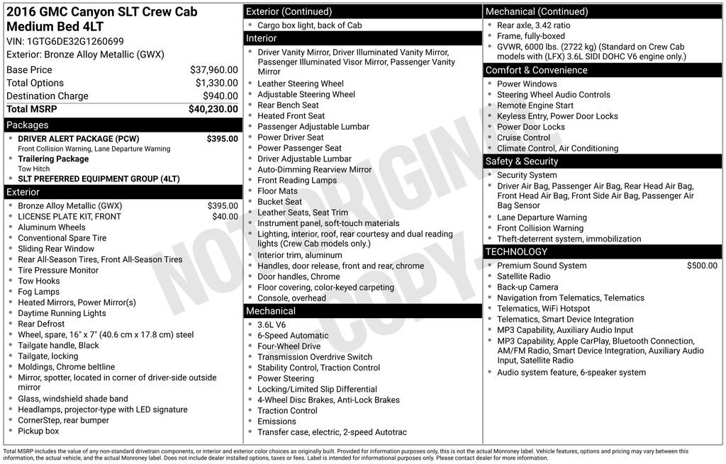 Certified 2016 GMC Canyon SLT w/ Driver Alert Package AWD/4WD image 32