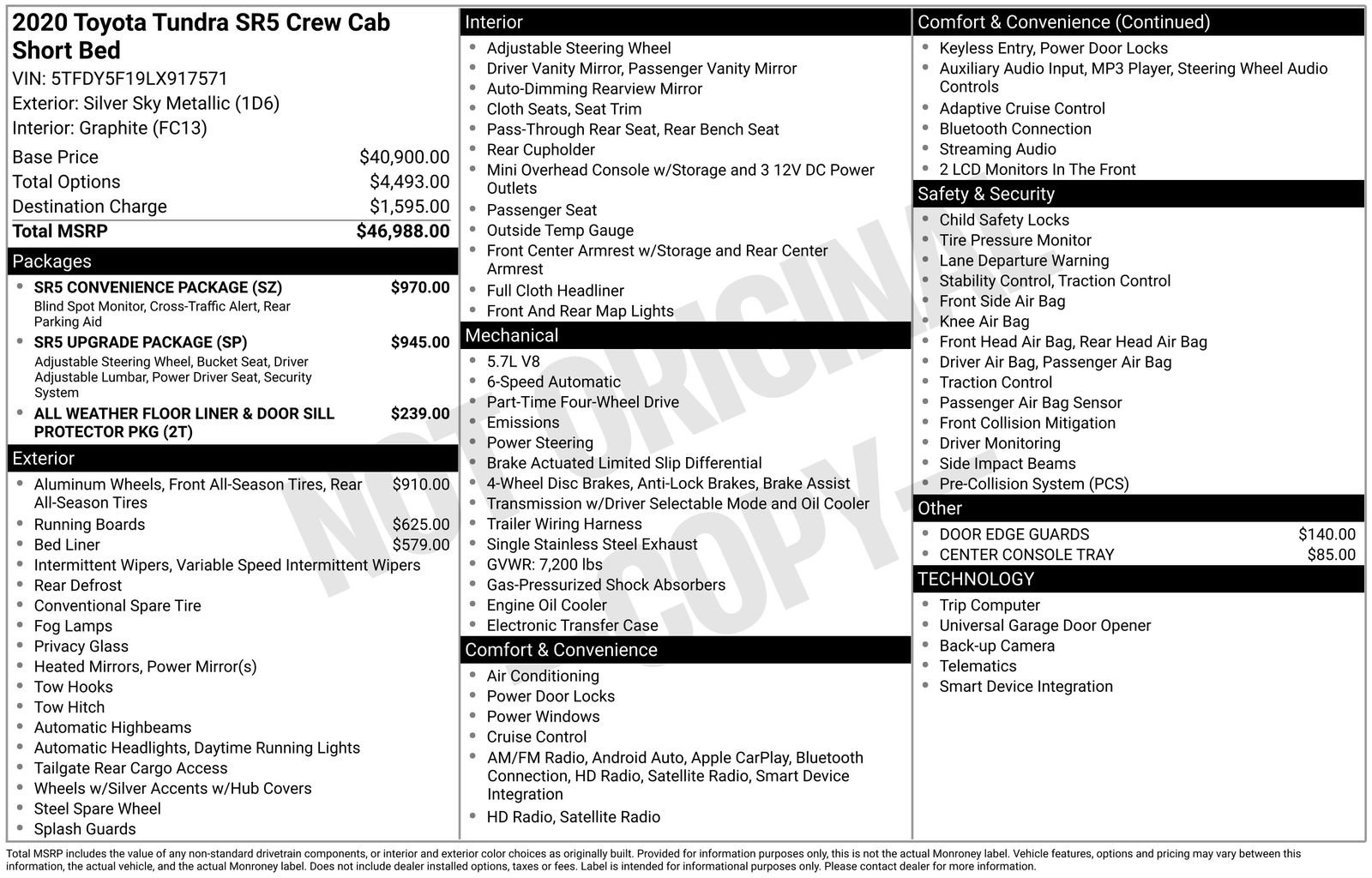 Used 2020 Toyota Tundra SR5 w/ SR5 Convenience Package AWD/4WD image 31