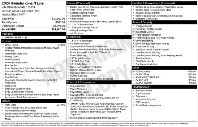Certified 2024 Hyundai Kona N Line AWD/4WD image 29