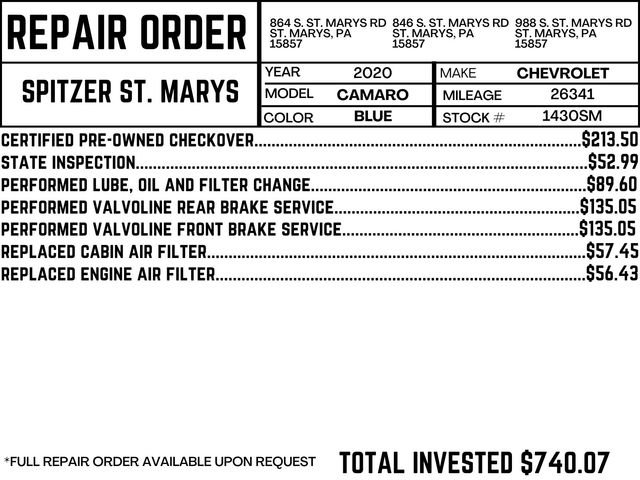 Used 2020 Chevrolet Camaro LT RWD image 4