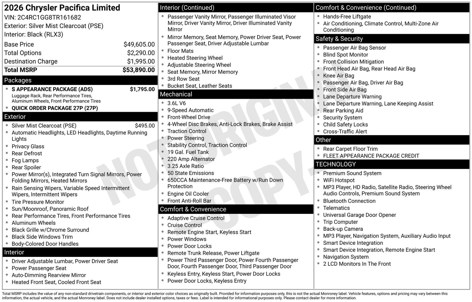 Used 2026 Chrysler Pacifica Limited w/ S Appearance Package FWD image 26
