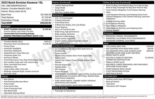 Certified 2023 Buick Envision Essence w/ Sport Touring Package image 7