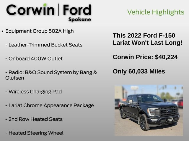 Certified 2022 Ford F150 Lariat w/ Equipment Group 502A High AWD/4WD image 7