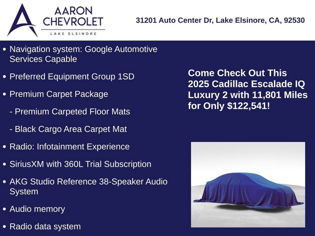 Used 2025 Cadillac Escalade IQ Luxury 2 w/ LPO, Premium Carpet Package AWD/4WD image 5