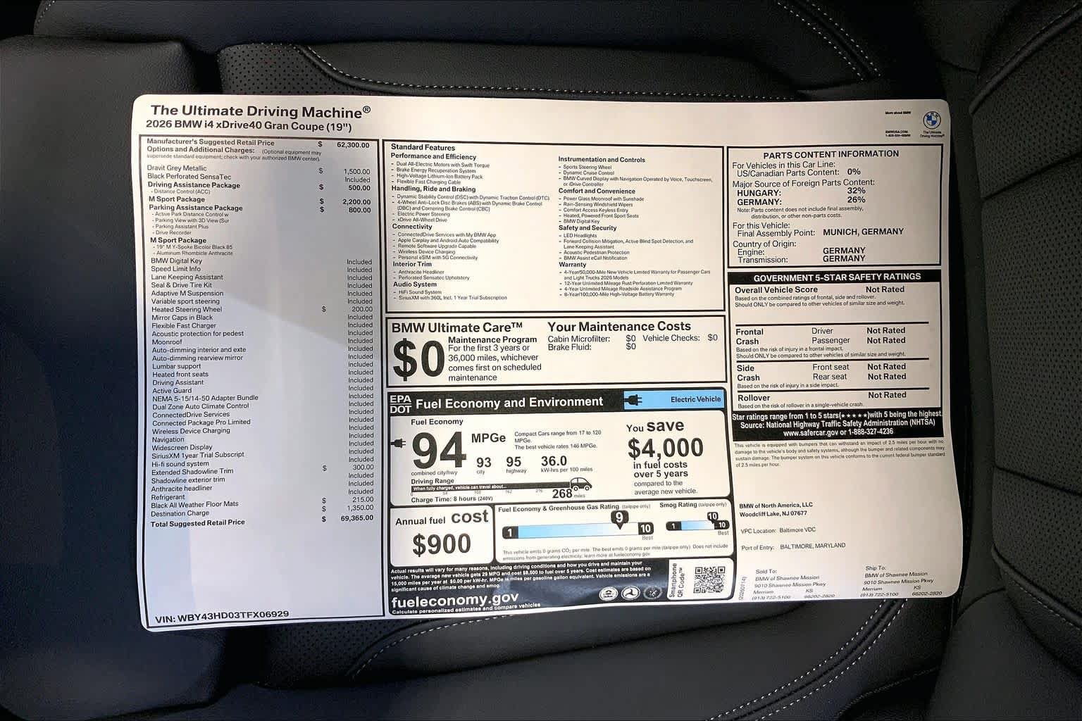 New 2026 BMW i4 xDrive40i w/ M Sport Package AWD/4WD image 22