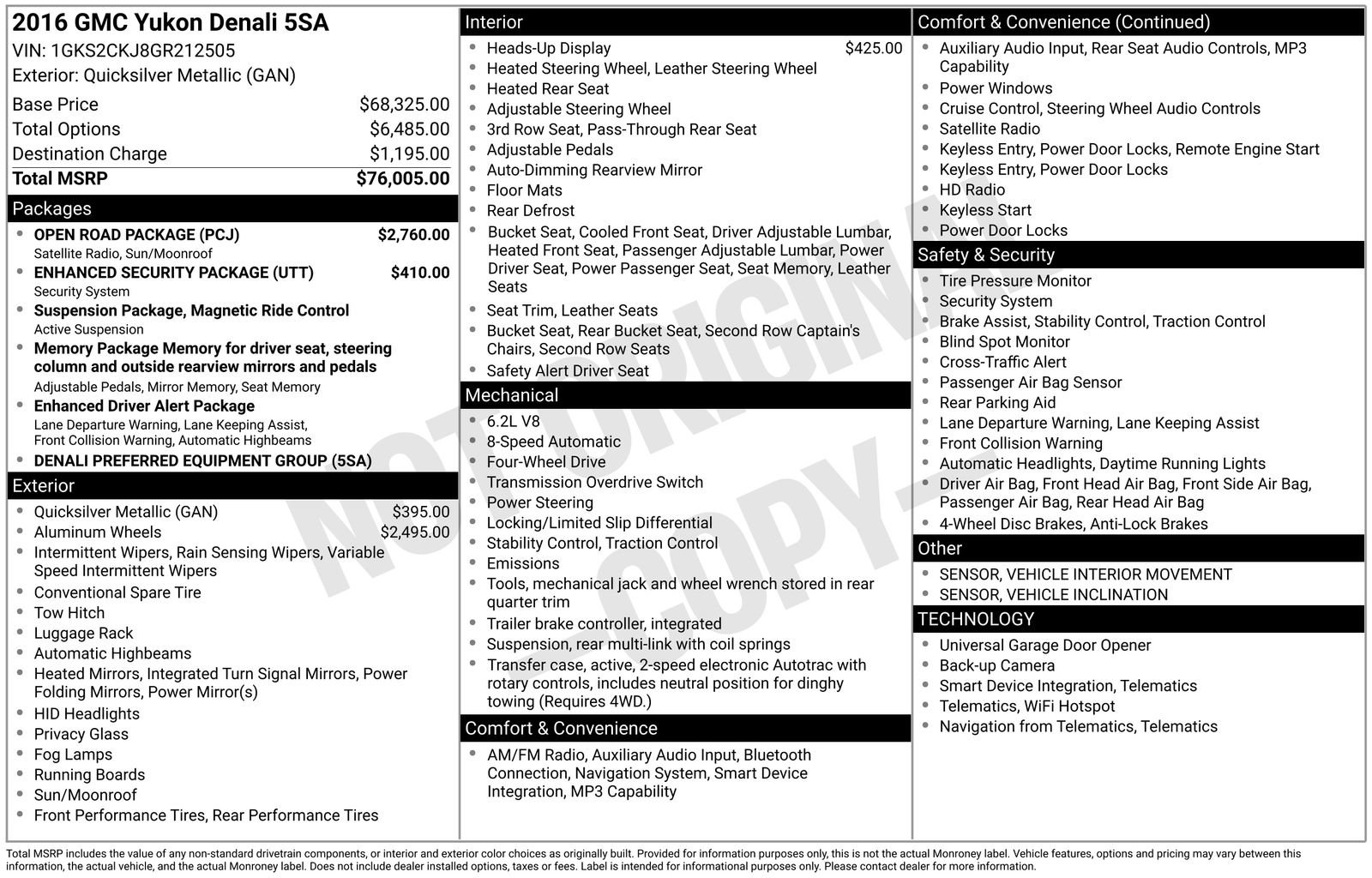 Used 2016 GMC Yukon Denali w/ Open Road Package image 2