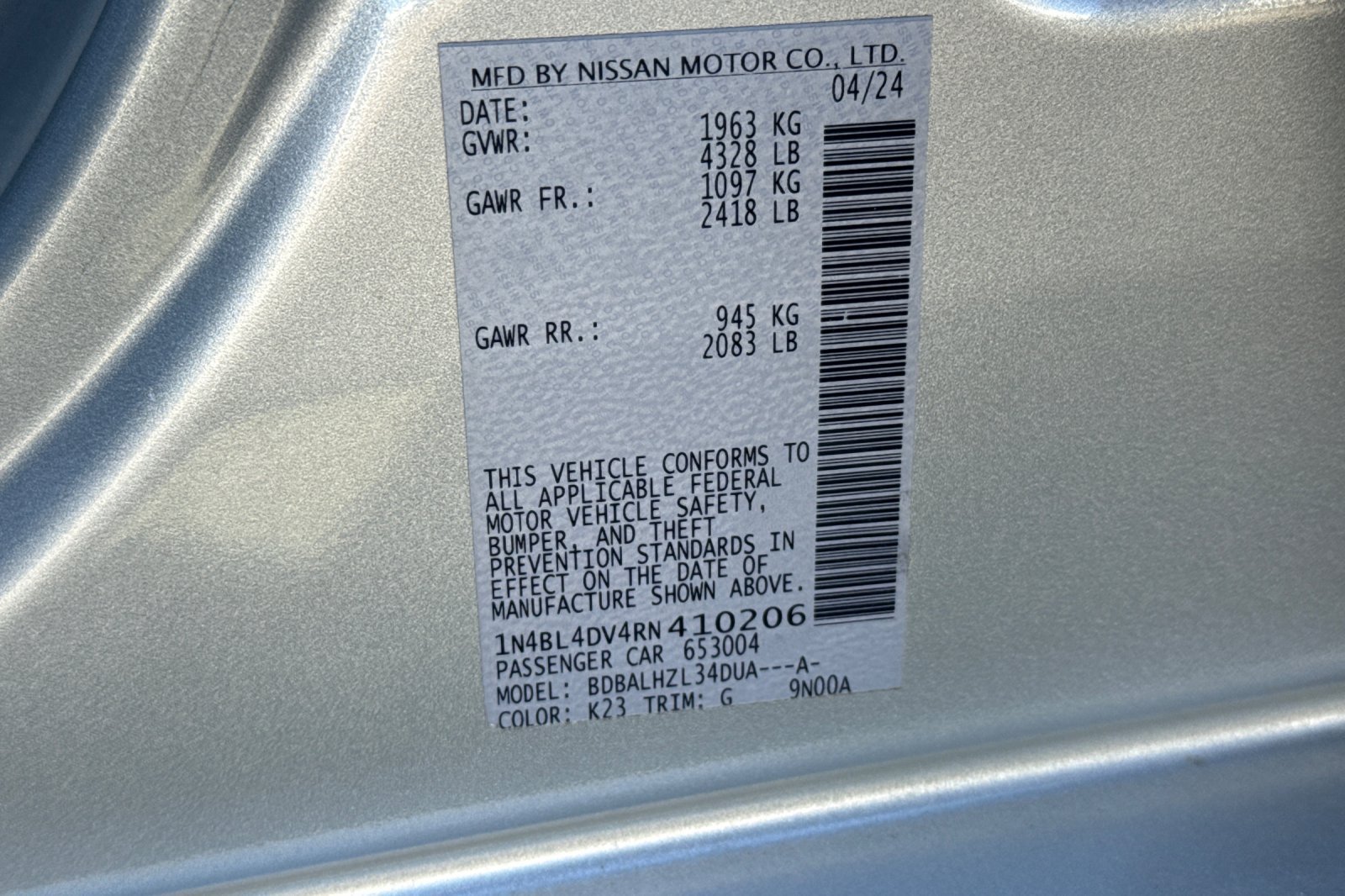 Certified 2024 Nissan Altima 2.5 SV FWD image 35