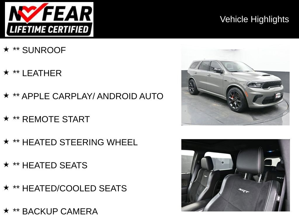 Used 2022 Dodge Durango SRT w/ SRT Interior Appearance Group AWD/4WD image 2