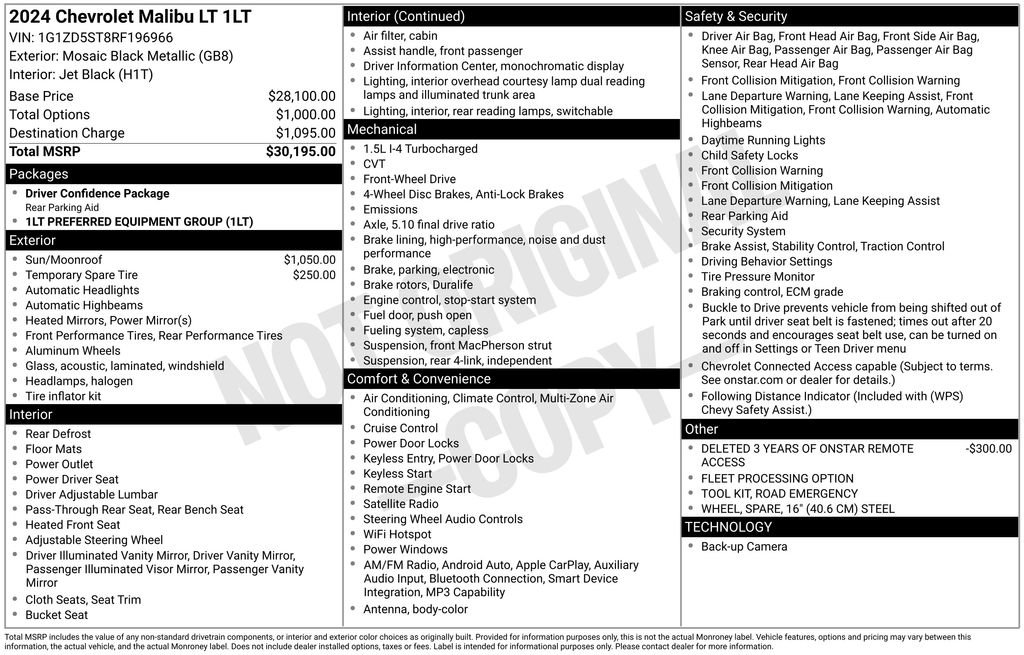 Certified 2024 Chevrolet Malibu LT FWD image 2