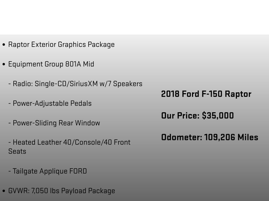 Used 2018 Ford F150 Raptor w/ Exterior Graphics Package image 6