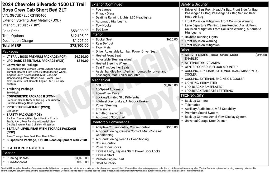 Used 2024 Chevrolet Silverado 1500 LT Trail Boss w/ LT Trail Boss Premium Package AWD/4WD image 9