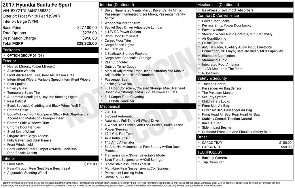 Used 2017 Hyundai Santa Fe Sport AWD/4WD image 4