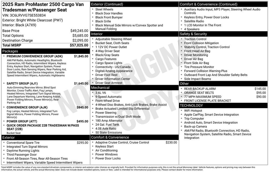 Used 2025 RAM ProMaster 2500 w/ Premium Convenience Group FWD image 35
