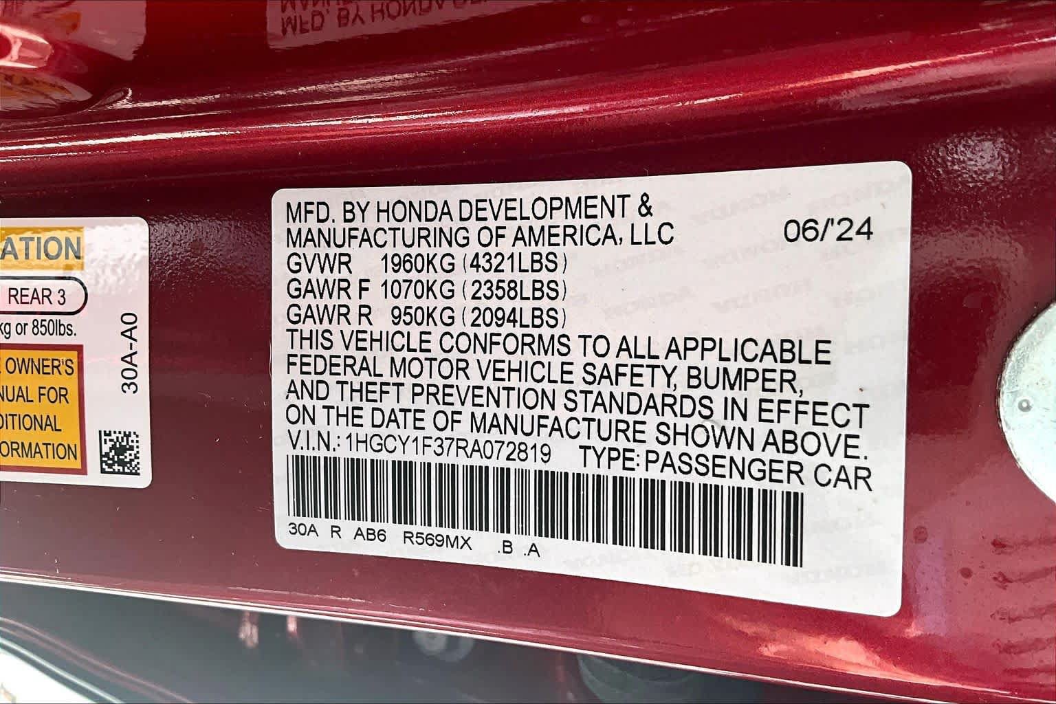 Certified 2024 Honda Accord EX image 33