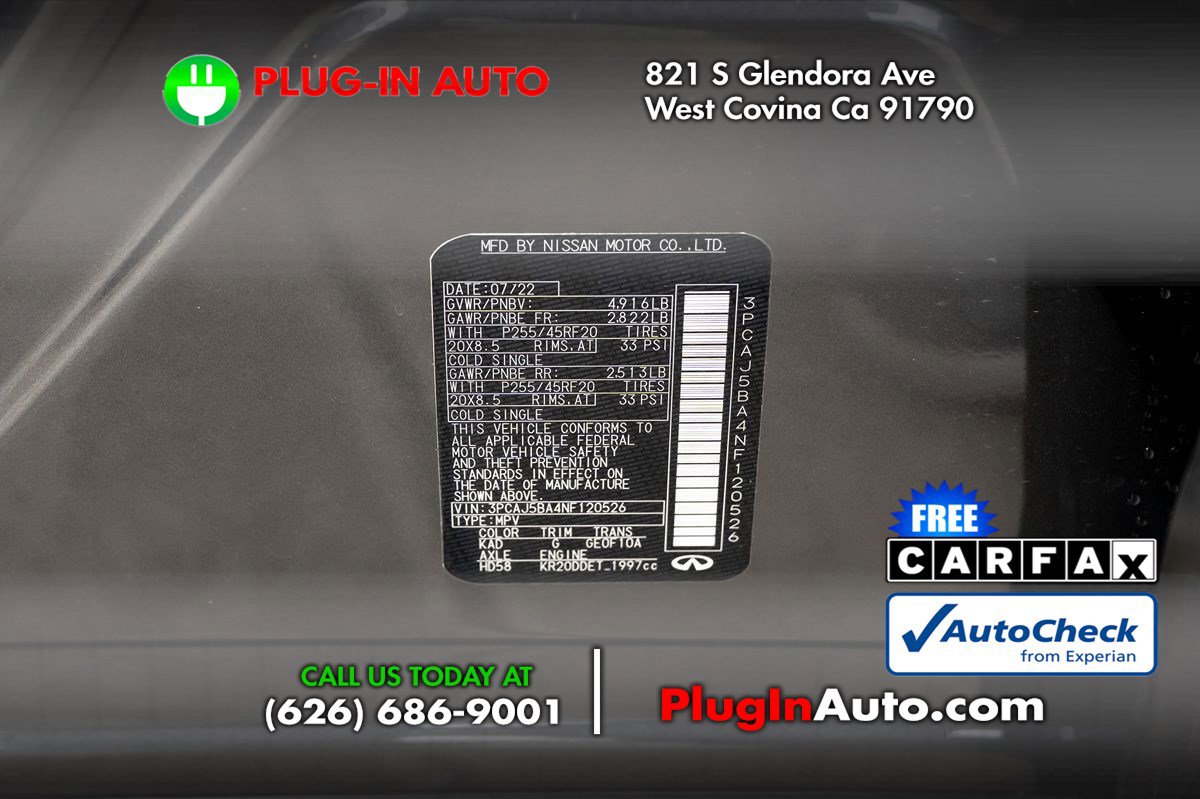 Used 2022 INFINITI QX50 Luxe w/ Appearance Package FWD image 8