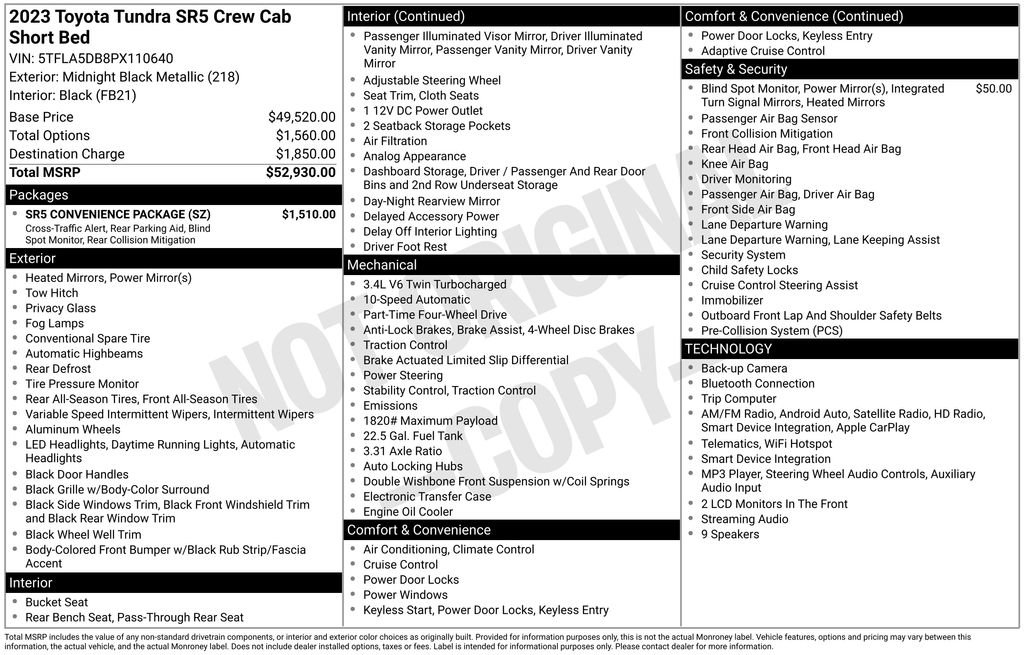 Used 2023 Toyota Tundra SR5 w/ SR5 Convenience Package AWD/4WD image 15